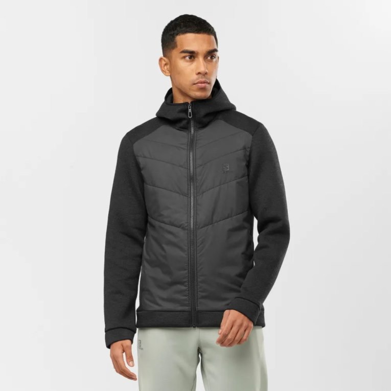 Casaco Salomon Essential Xwarm Híbrido Masculino Pretas | PT S78154